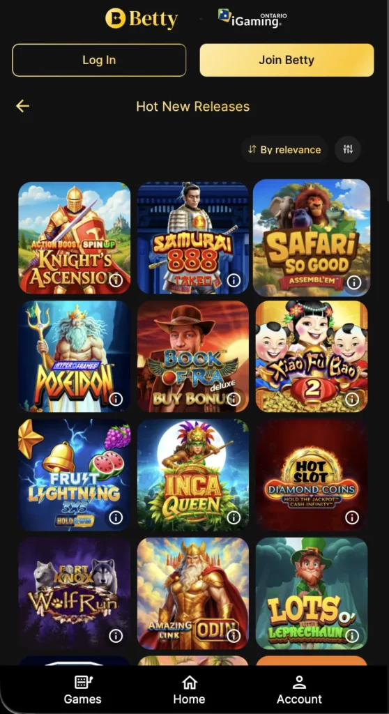 Casino Games Available in the App