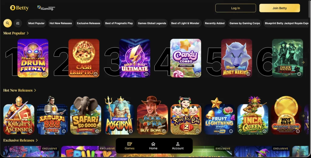 Play Casino Games at Betty